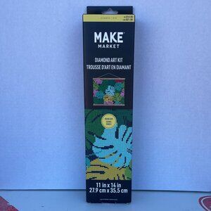 NEW Make Market "Colorful Palm Leaf" 11X14" Hanging Framed Diamond Art Kit
